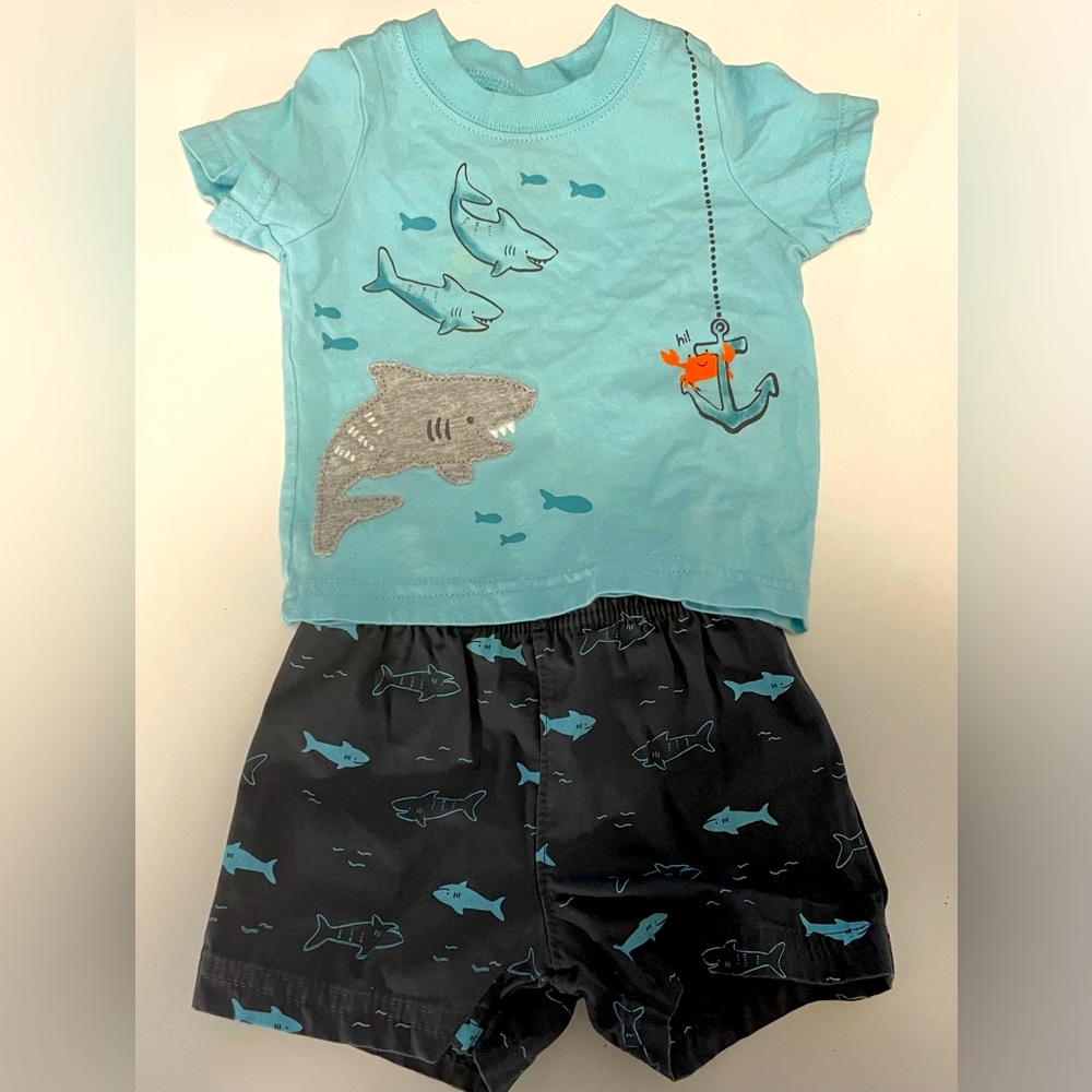 Baby Boy’s Shark Short Set